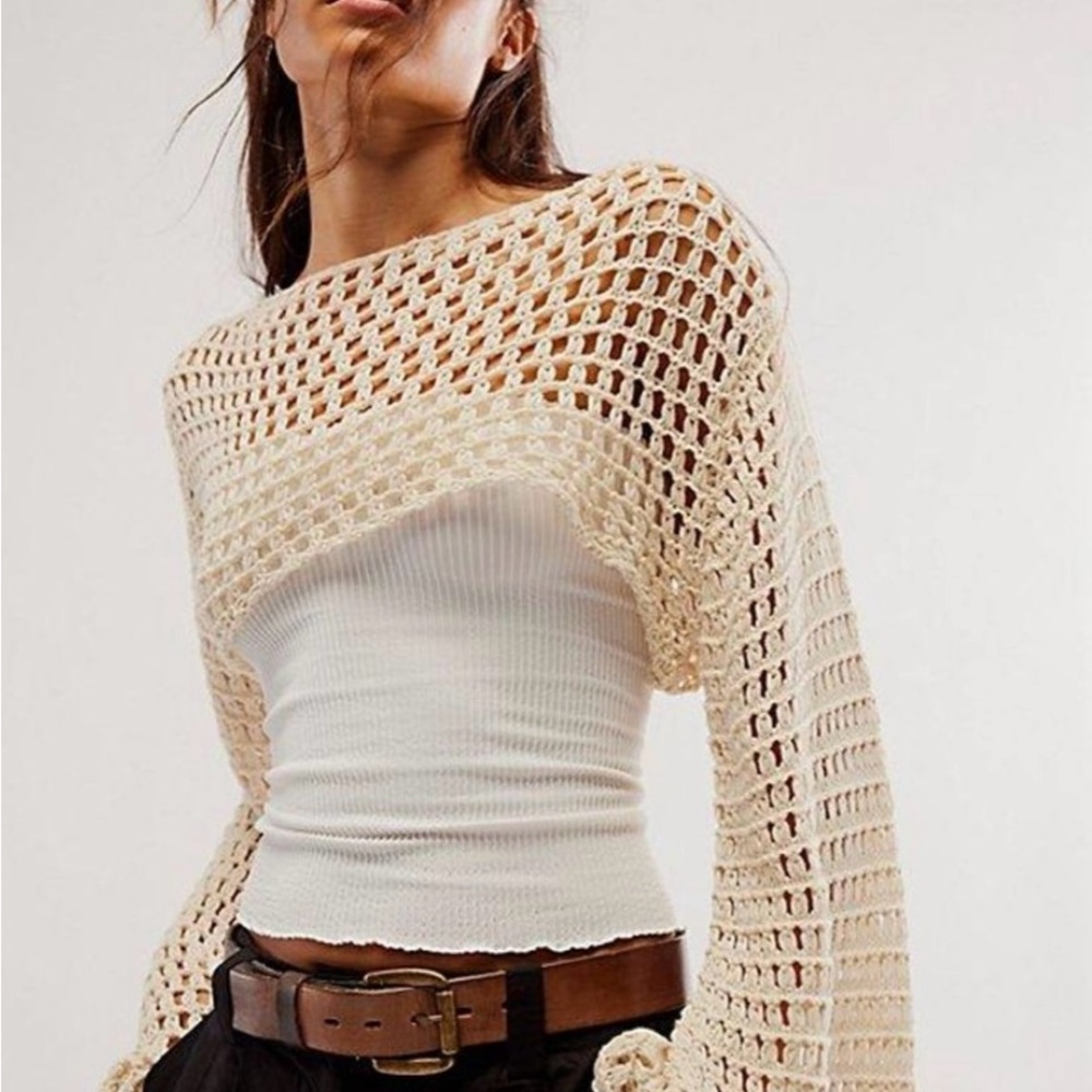 Free People Haylee Crochet Bolero
